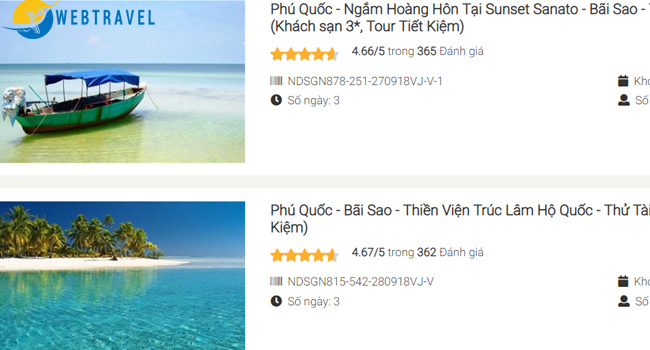 Lưu ý khi thiết kế website du lịch - đánh giá tour