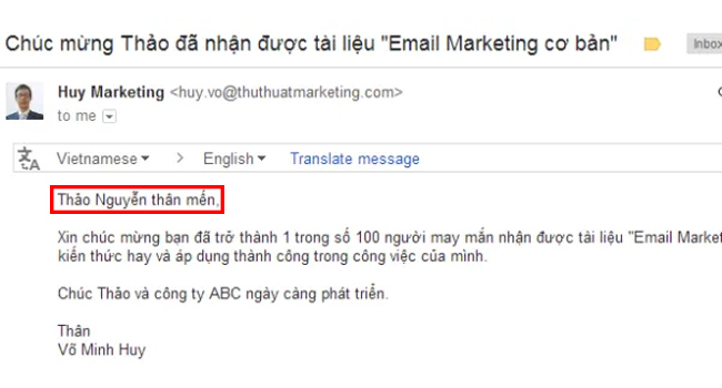 Cá nhân hóa nội dung email marketing du lịch